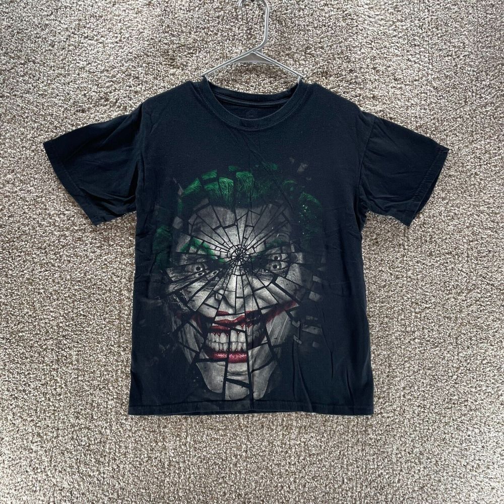 The Joker Shirt Adult Small Black DC Comics Cotton‎ Casual Logo Short Sleeve Men